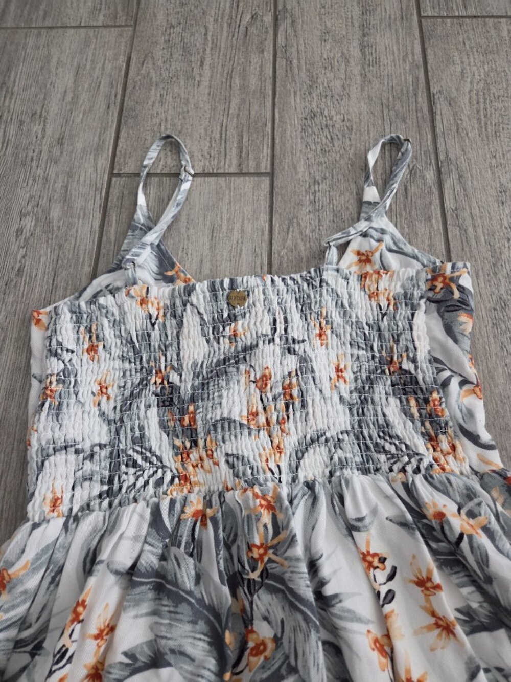 Rip Curl Diamond Bay Tropical Mini Sundress White Gray Orange Women's Size XS - Picture 14 of 14